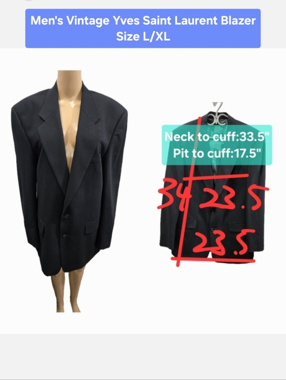 Men's Vintage Yves Saint Laurent Blazer Size L/XL
